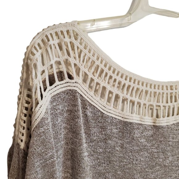 Entro Fringe High Low Hem Open Weave Pullover Long Sleeve Blouse Small - Picture 4 of 16